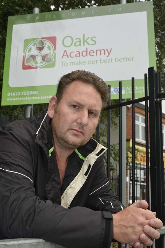 Robin Shrubsole outside Oaks Academy in Maidstone