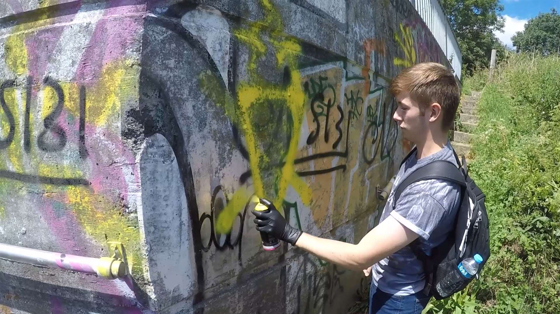 Ben Hannam was filmed spray-painting an NA symbol near Swindon (Metrpolitan Police/PA)