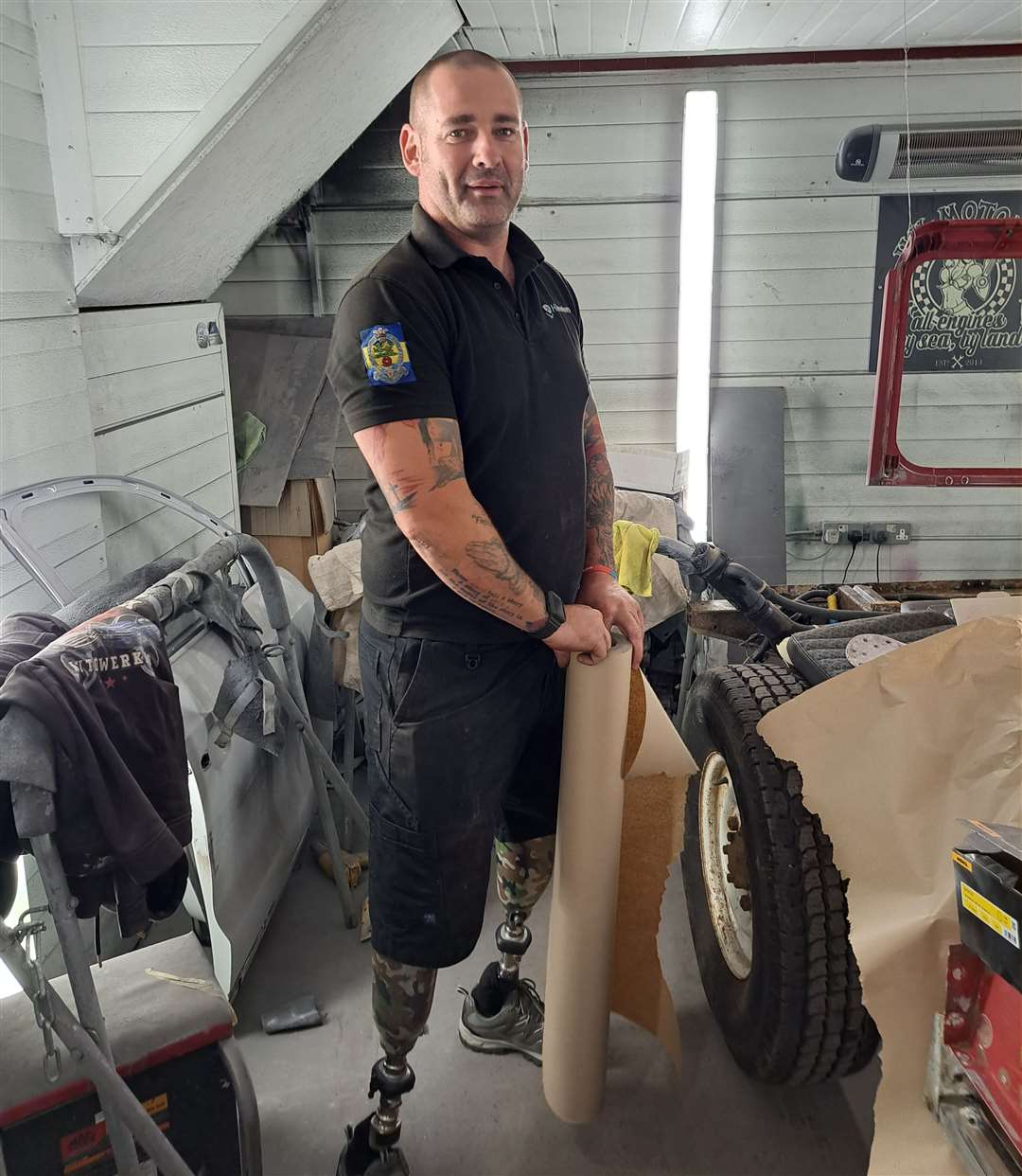 Adam Francis at work in the HK Motors garage in Sutton Valence