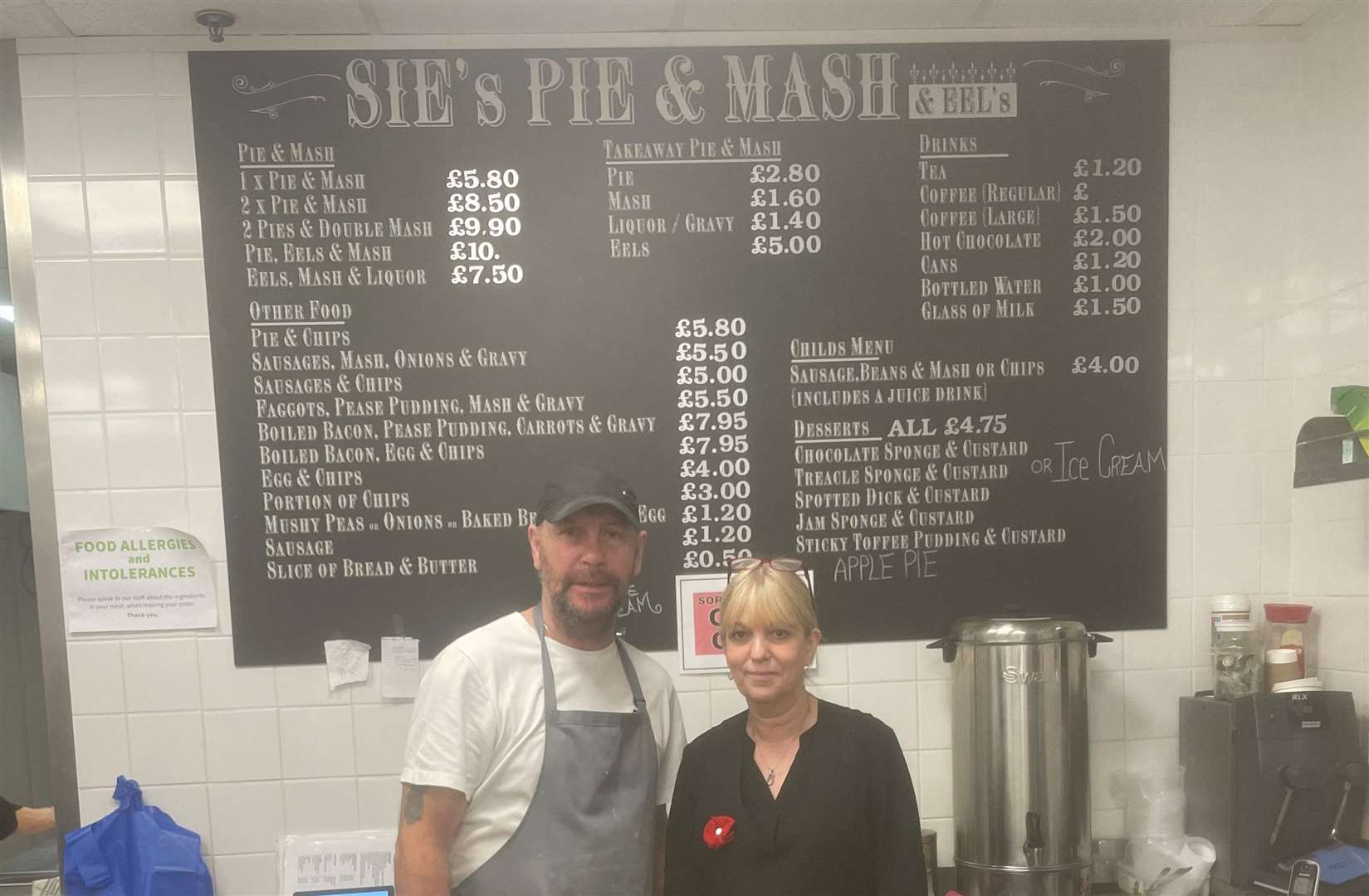 Londoners Simon and Donna Maylam borought pie and mash to Gravesend nearly 10 years ago