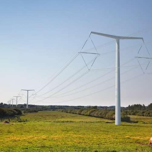 The new style T pylons which the National Grid says could replace the taller lattice type