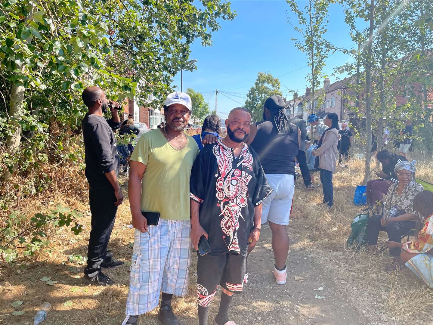 Residents Delroy Simms, 62, (left) and Kutoya Kukanda, 50, are still living in hotels after rescuing three children from the aftermath of a gas explosion on their street (Laura Parnaby/PA)