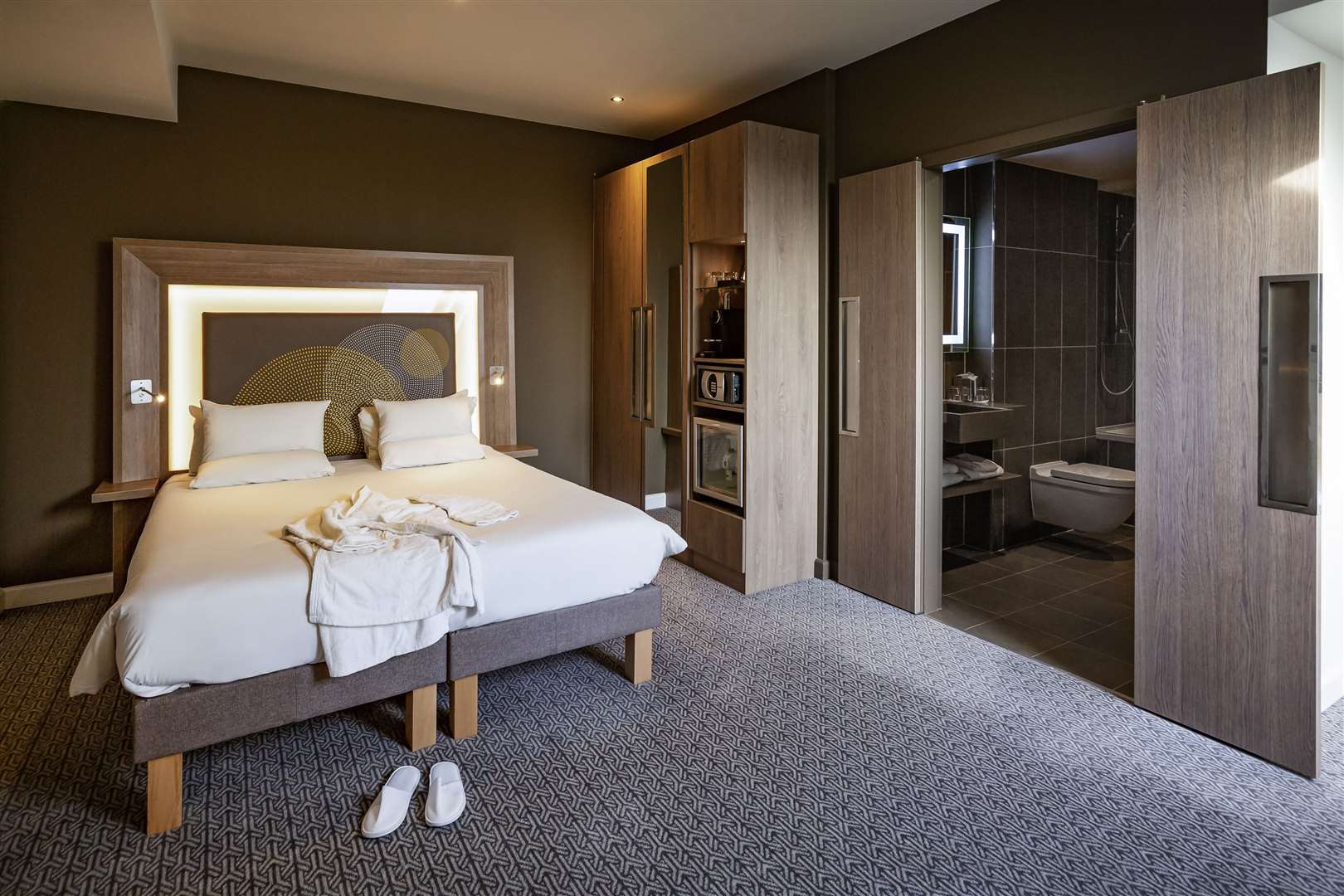 A room in the Novotel London Heathrow Airport T1, T2 and T3 Hotel where passengers entering England from one of 33 ‘red list’ countries will stay (Filip Gierlinski/PA)