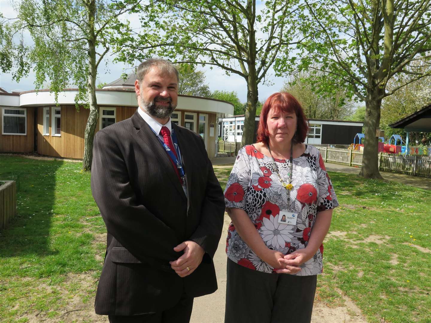 Veritas CEO Graham Chisnell and Pilgrims' Way School head teacher Anne-Marie Middleton