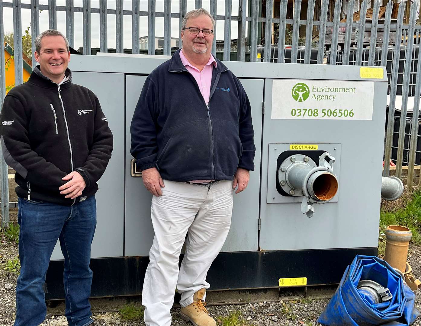 Gareth Oliver, from Kent and South London Environment Agency provided a pump and helped with unblocking water channels around the site in Ness Road, in Dartford, Erith.