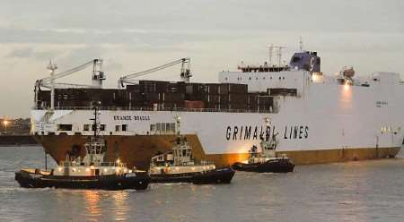 The Grande Brasile in trouble by Gravesend Pier. Picture: ANDY WALLACE