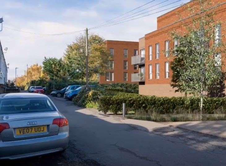 The Crossways Boulevard development sits adjacent to existing homes on St Mary's Road. Photo:DBC/Bellway