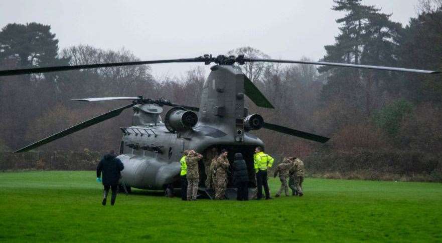 Pupils at Maidstone Grammar School for Girls got to get up close to a Chinook