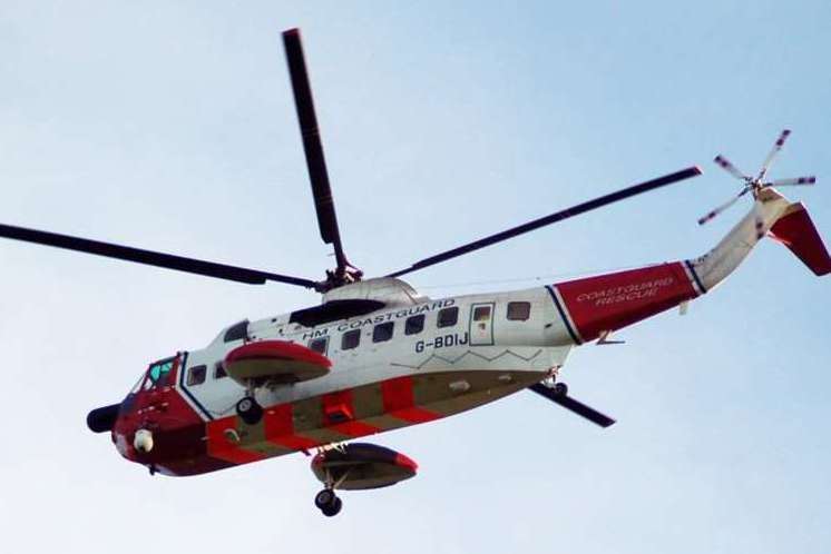 A rescue helicopter was on hand to look for the kayaker