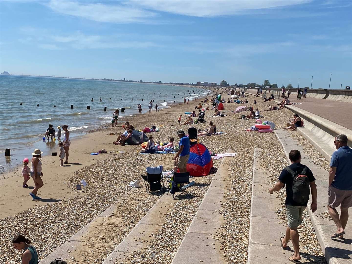 The family visited Dymchurch Beach on Sunday. Stock picture