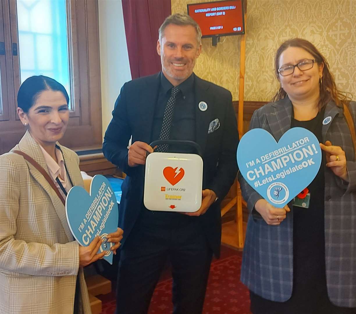 Dartford mum Penny Gibbs, former footballer Jamie Carragher and Dartford councillor Kelly Grehan