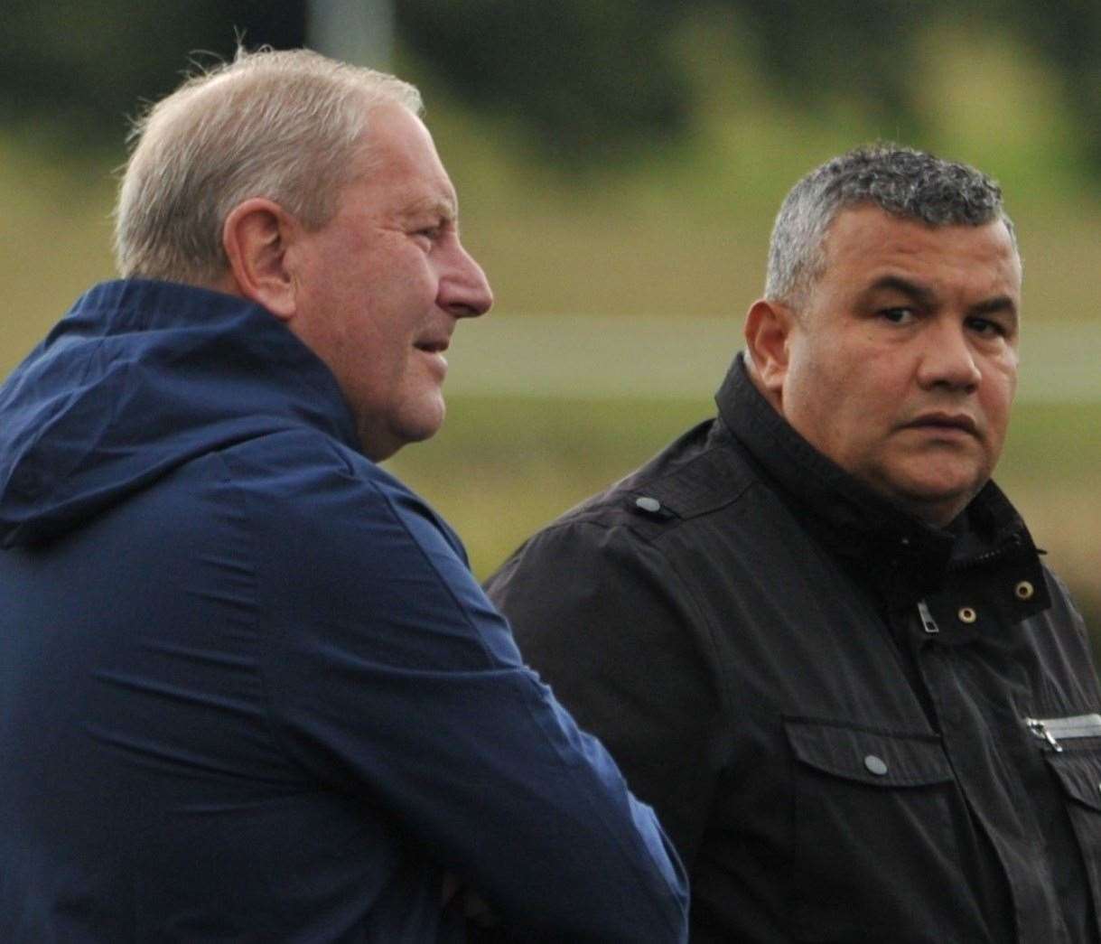 Terry Harris and Hakan Hayrettin were out early for the second half at Chichester Picture: Steve Terrell