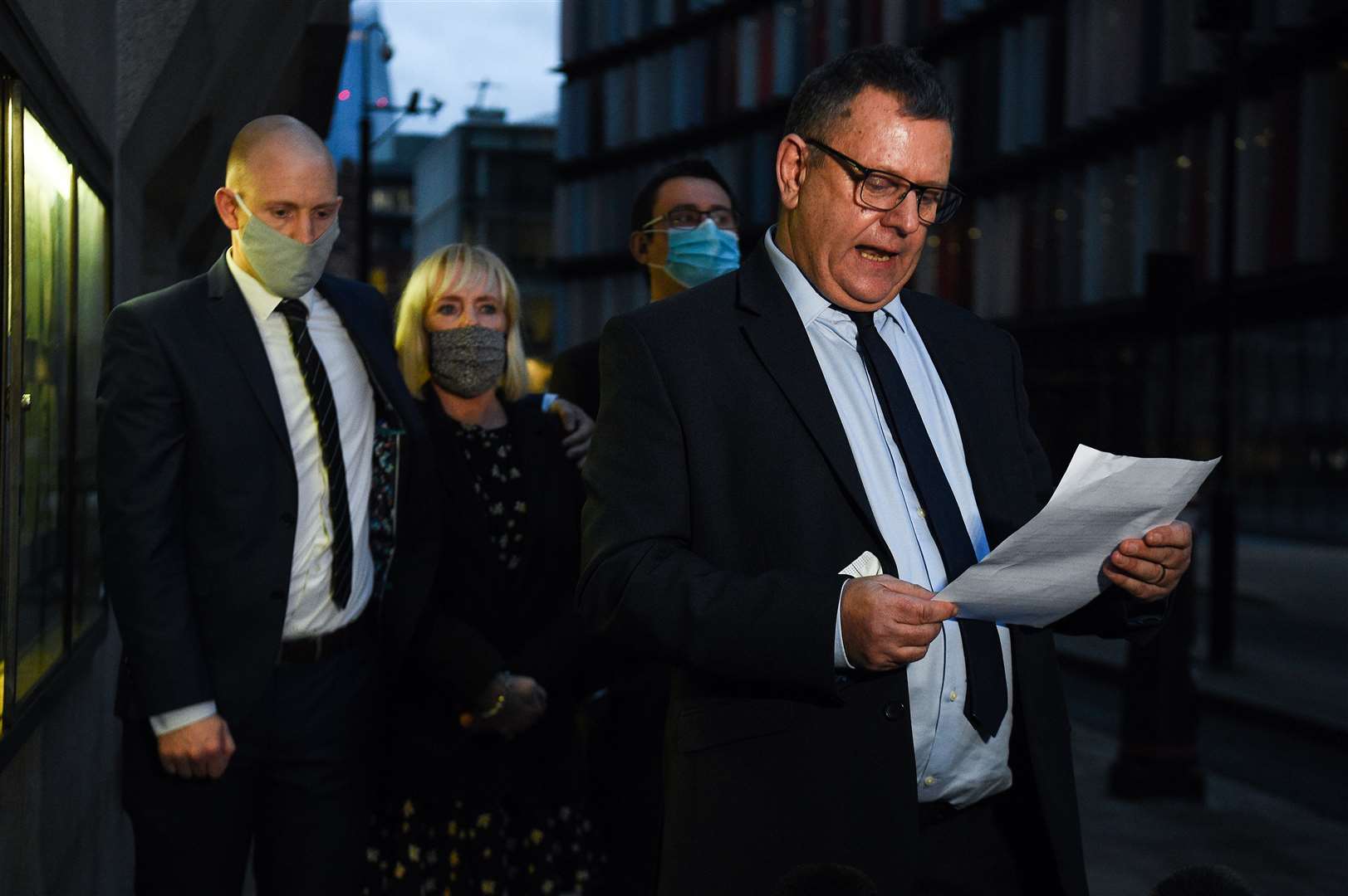 James Furlong’s father Gary Furlong makes a statement outside the Old Bailey (Kirsty O’Connor/PA)