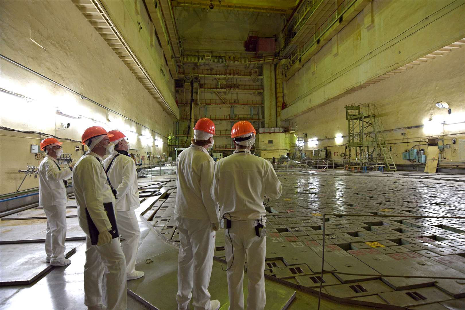 The team conducting a sensing exercise at reactor 3 (SSE Chernobyl NPP/PA)