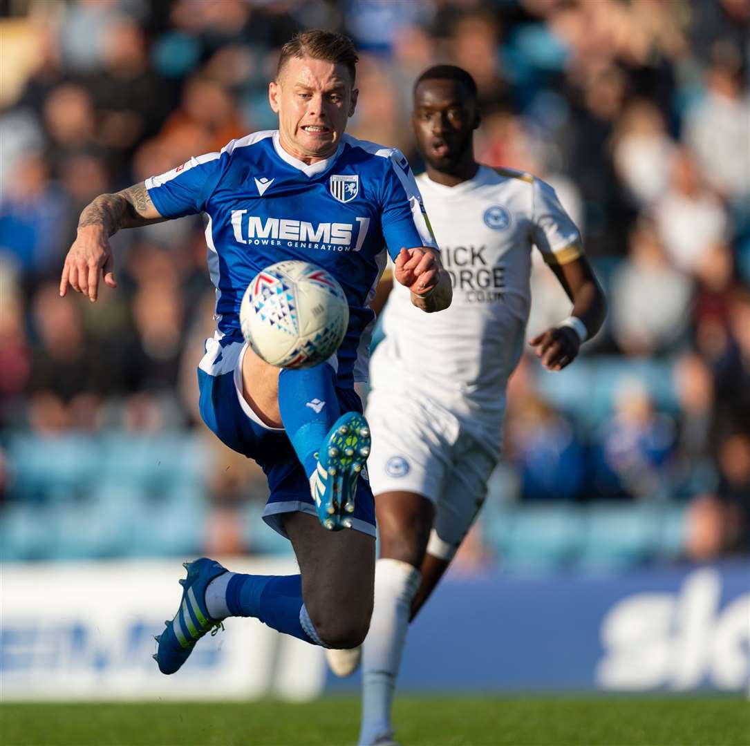 Mark Byrne in action for the Gills against Peterborough in October Picture: Ady Kerry