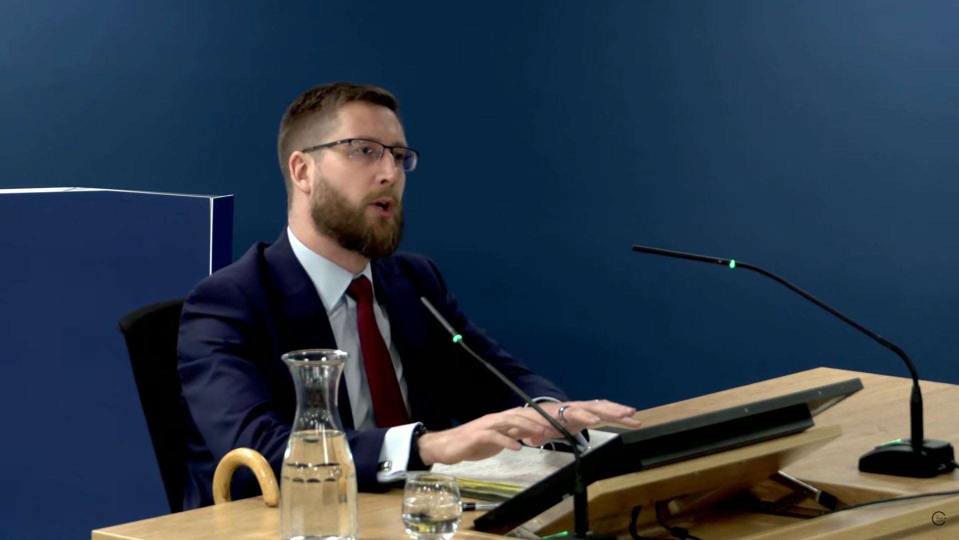 Simon Case giving evidence at the UK Covid-19 Inquiry (UK Covid-19 Inquiry/PA)