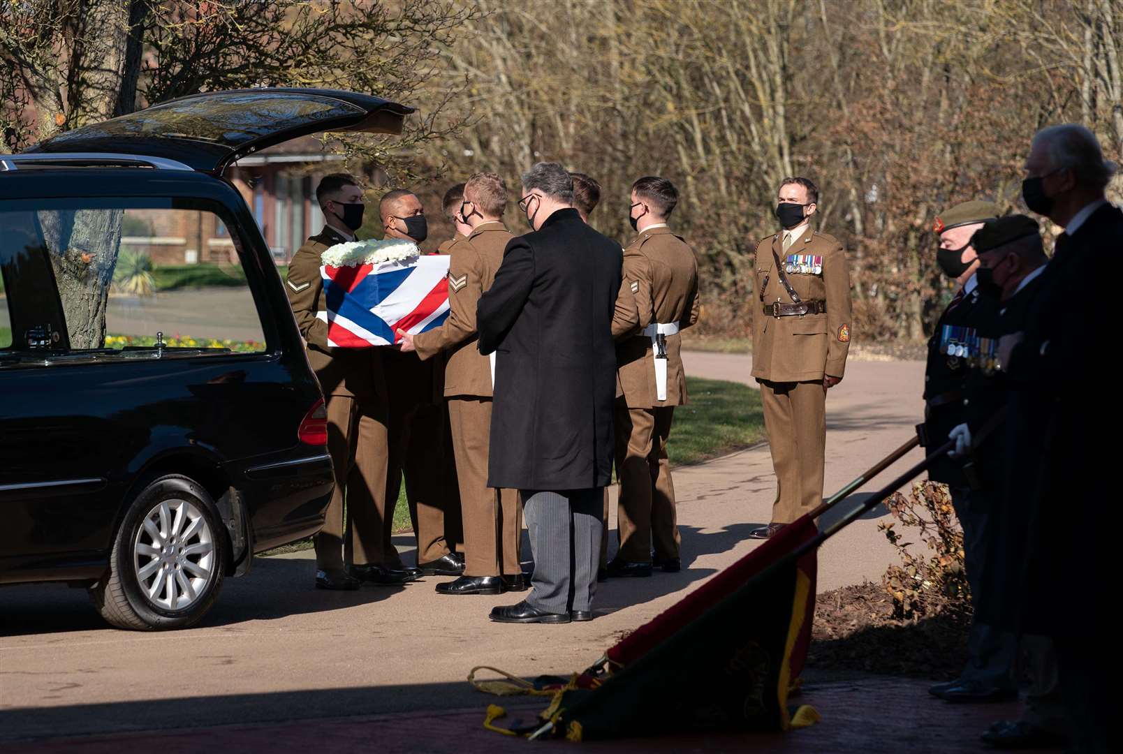 Numbers at the service were limited due to social distancing (Joe Giddens/PA)