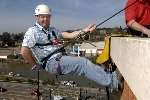 kmfm's Ant Payne taking up the charity challenge last year