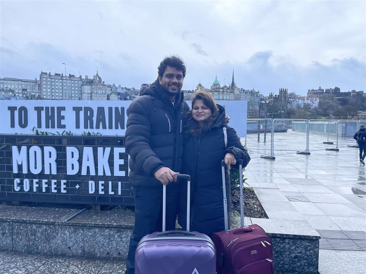 Aditi Sahu, right, and Neeraj Krishan travelled to Edinburgh from London (PA)