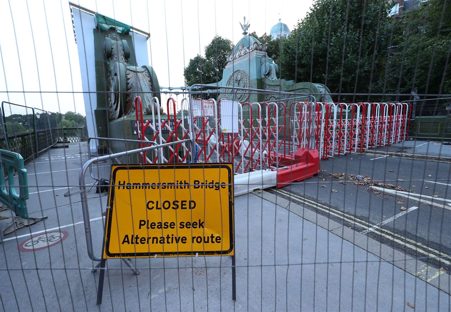 Hammersmith Bridge in west London was closed with little warning on Thursday (Yui Mok/PA)