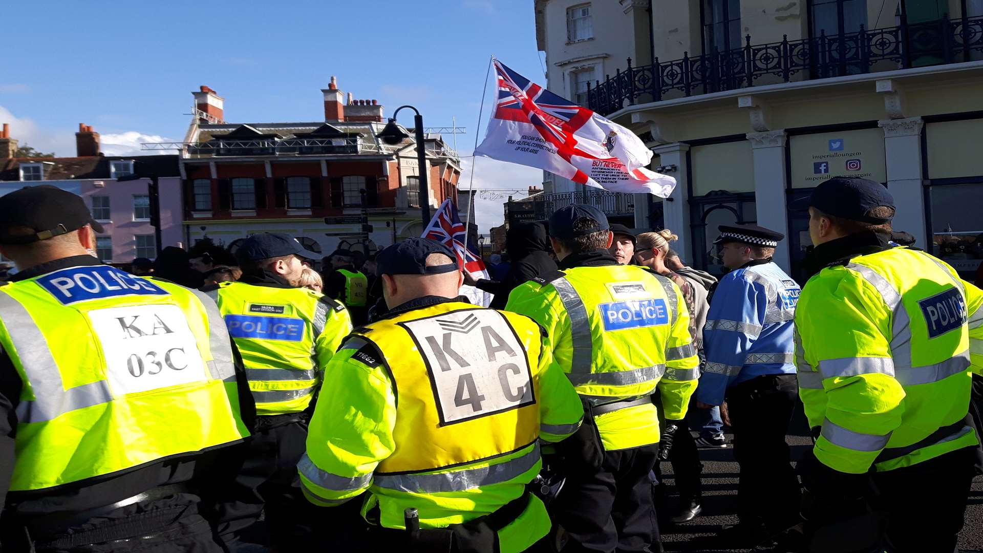 There was a heavy police presence in Margate today