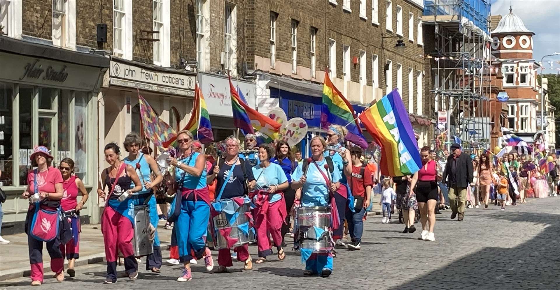 There was a lively atmosphere in Sheerness town centre as the colourful carnival procession made its way down Broadway on Saturday