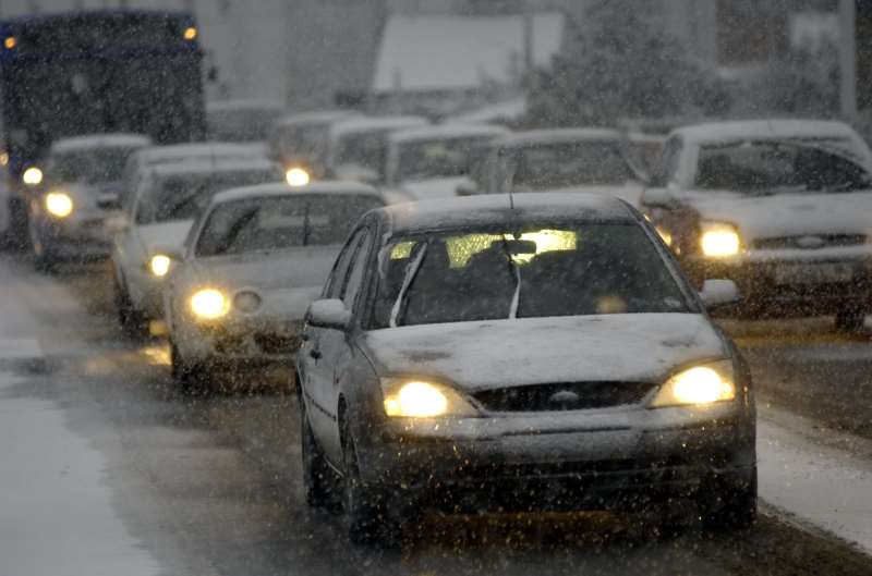 Motorists are being warned to only make essential journeys in snow