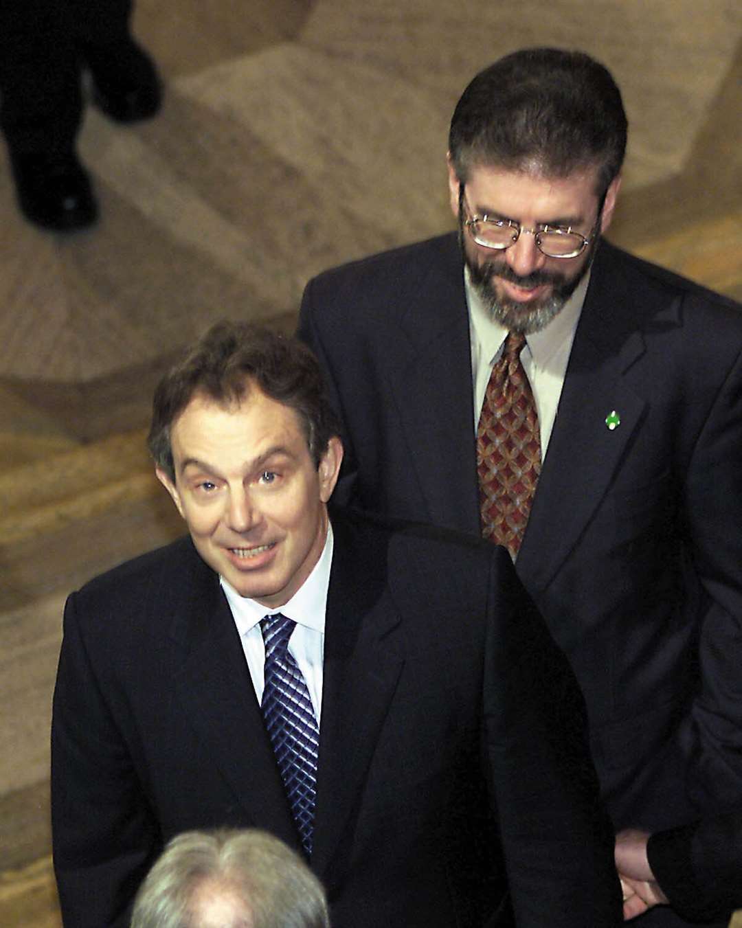 Then-prime minister Tony Blair with Gerry Adams at Stormont in Belfast in 2000 (Paul Faith/PA)