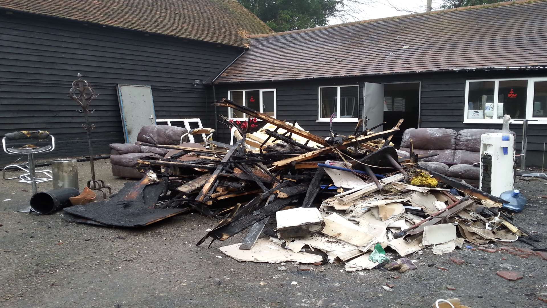 The scene after the fire at the Warmlake Dance Academy