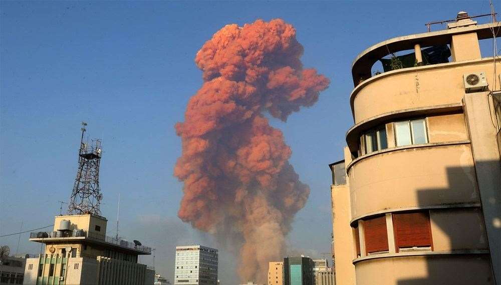 The huge explosion in Beirut was triggered by ammonium nitrate. Pic: Anwar