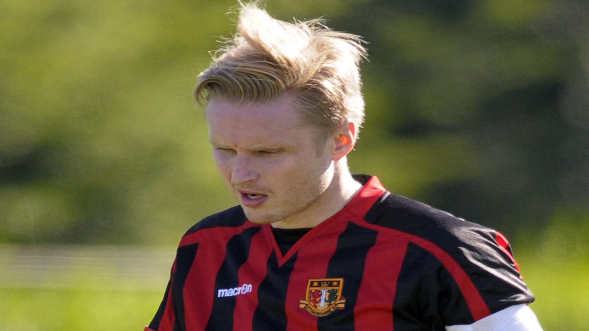 Sittingbourne manager Nick Davis will line up in the Brickies defence against Carshalton on Saturday Picture: Ruth Cuerden