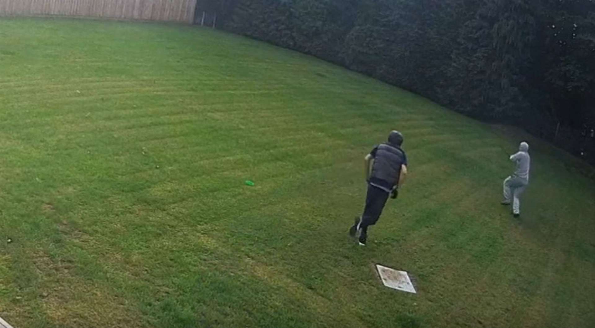 Daniel Flynn (sleeveless, left) during a burglary of the home of Cardiff City footballer Sol Bamba (South Wales Police/PA)