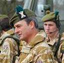 Lt Col David Richmond of the Argyll and Sutherland Highlanders with some of his soldiers