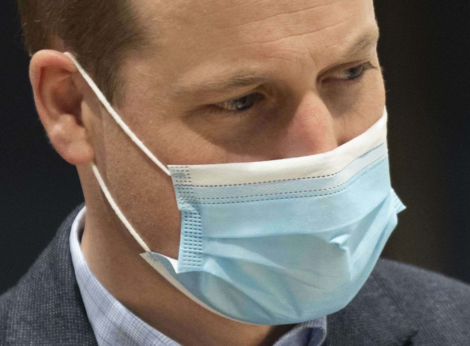 William wore a face mask for his visit (Arthur Edwards/The Sun/PA)