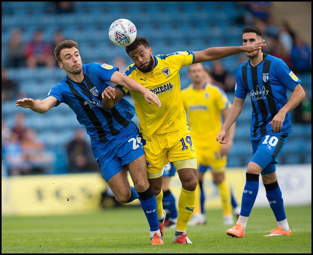 Gillingham v AFC Wimbledon match action Picture: Ady Kerry (4047325)