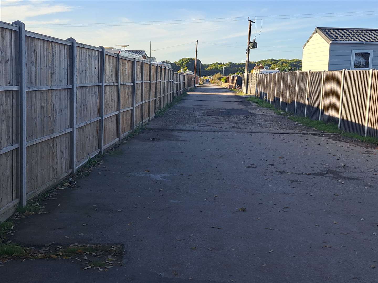 The entrance to The Meadows gypsy traveller site in Lenham Road, Headcorn