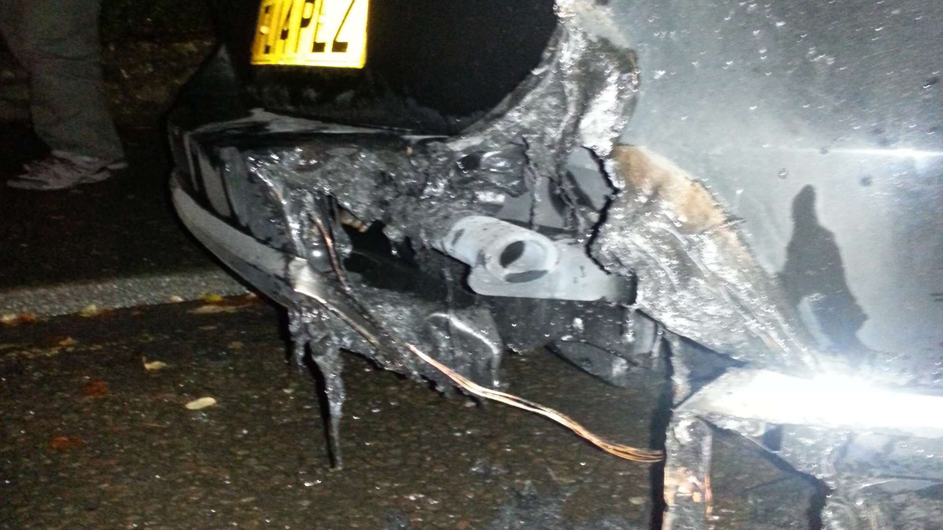 The damage caused to the car