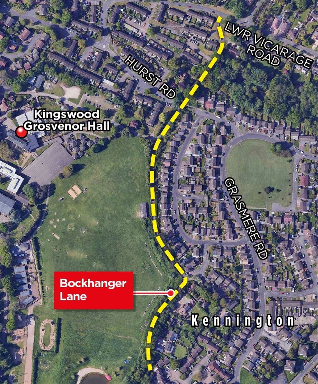 Police are investigating the incident in Bockhanger Lane, Kennington