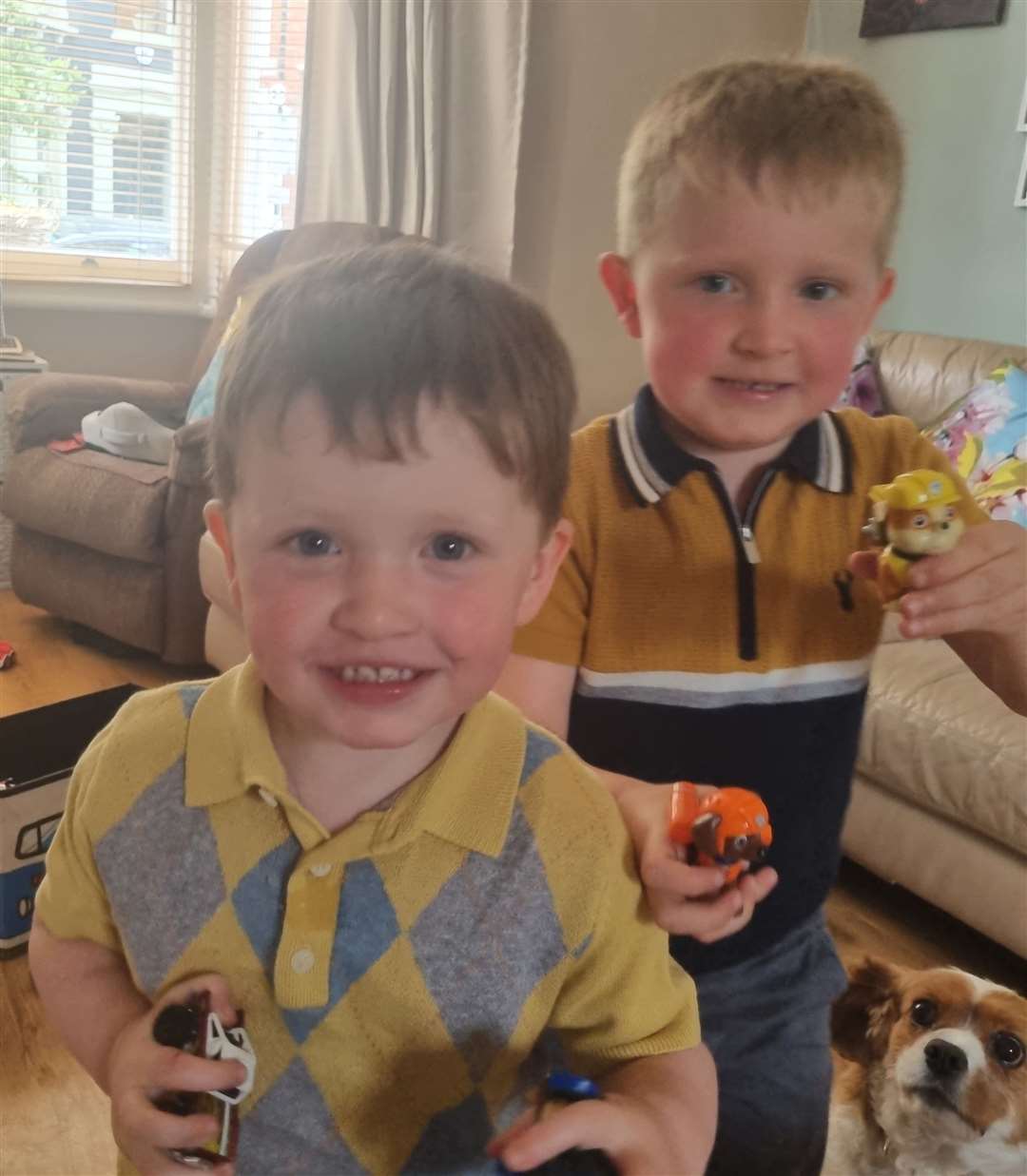 From left: Jacob and Callum have both had surgery for a hole in the heart. Picture: Shona Boyle