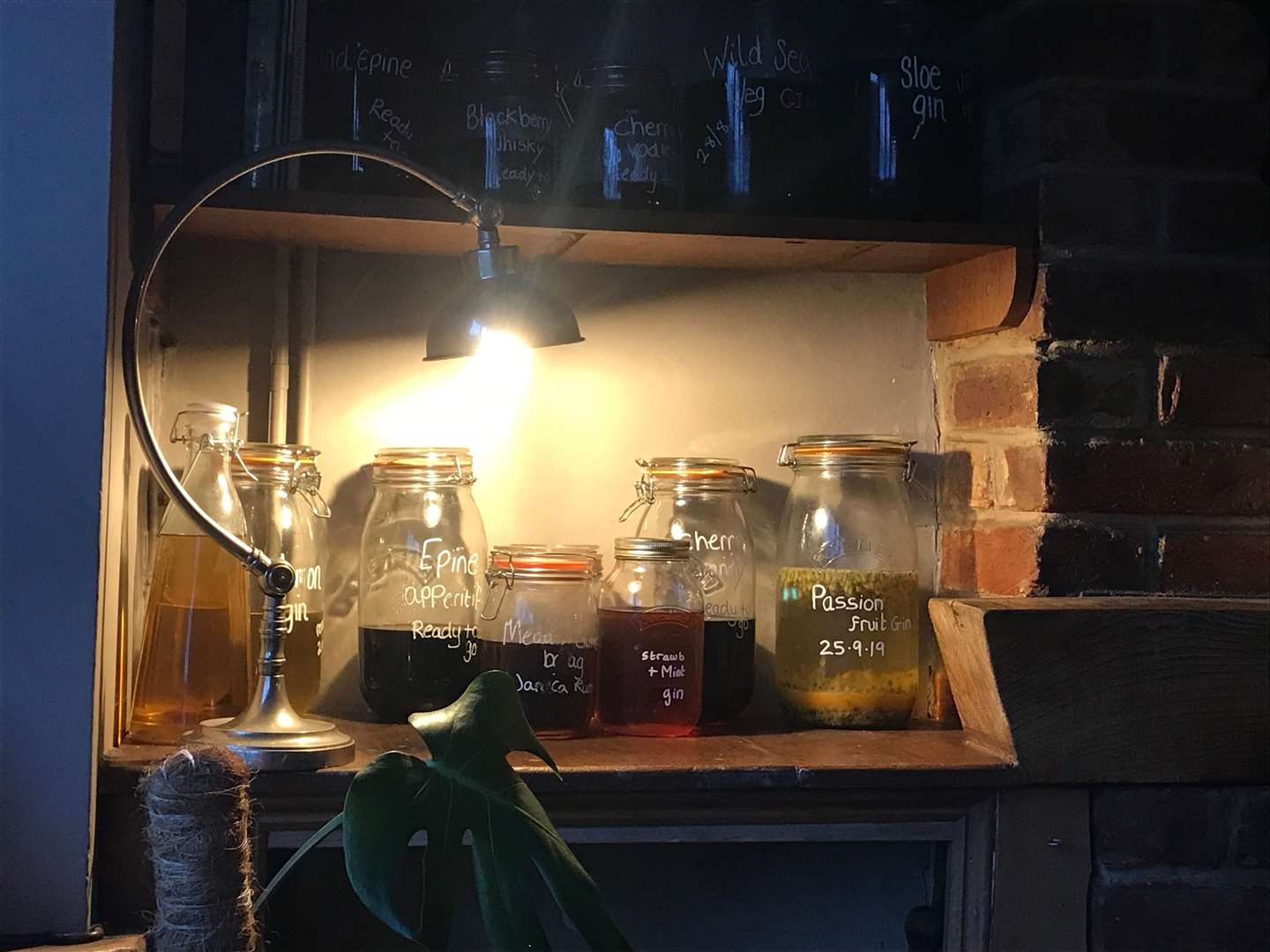 The shelves of homemade gins, vodkas and whiskys (18928645)