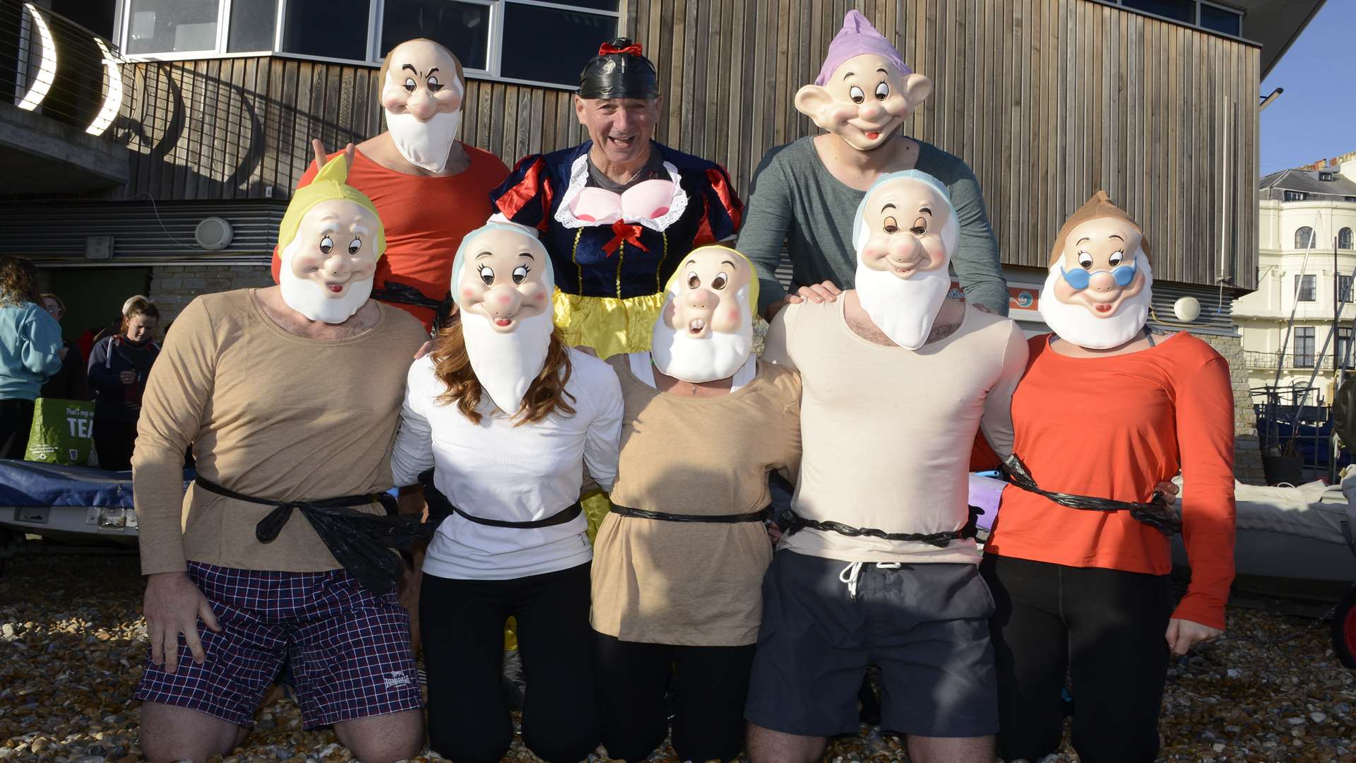 Dover Beach Boxing Day Dip.Snow White and the Seven Dwarfs.