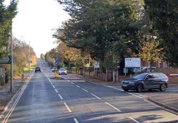 New Dover Road in Canterbury was shut and a person was taken to hospital after a crash. Picture: Google