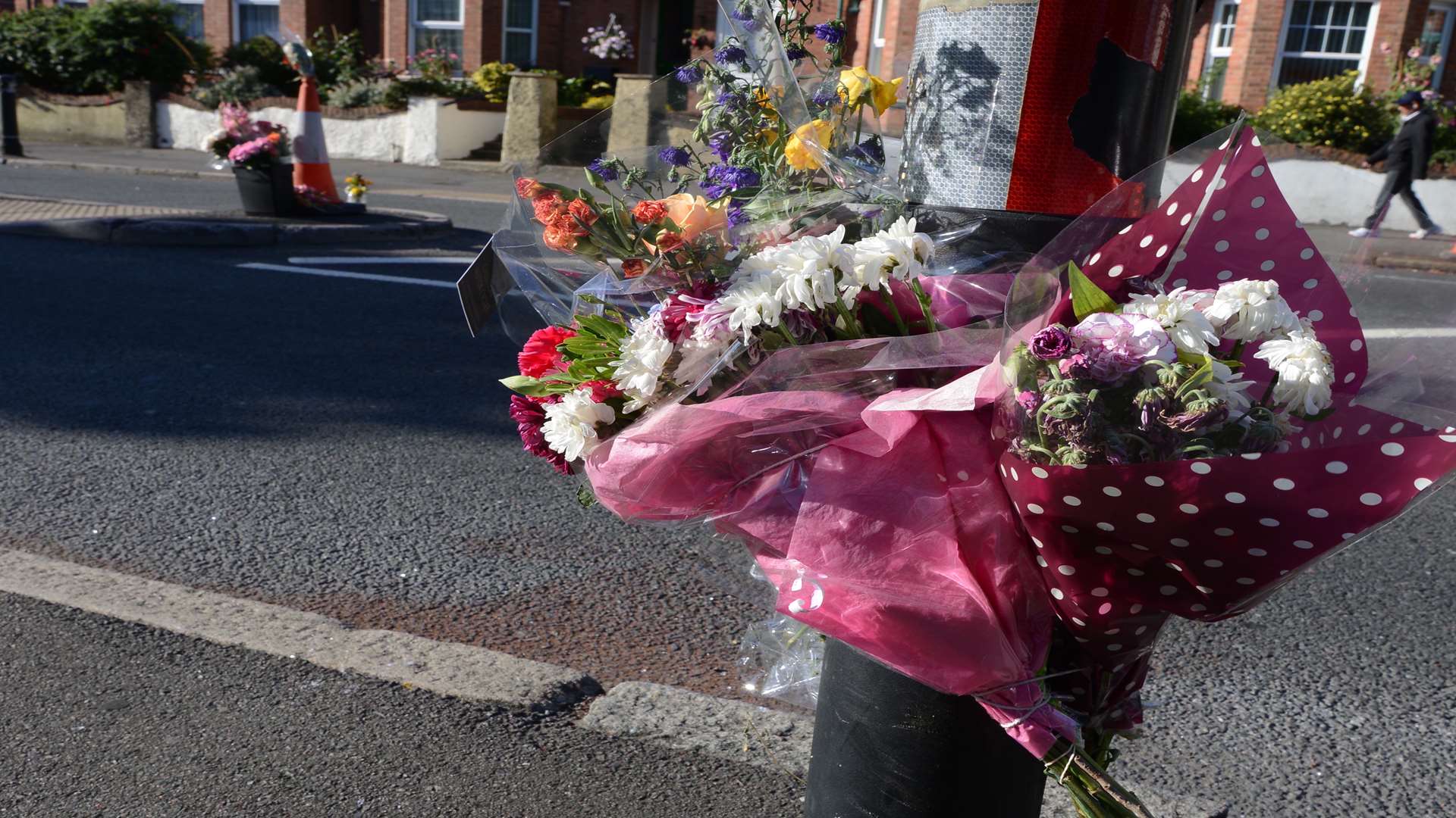 Floral tributes left at the scene