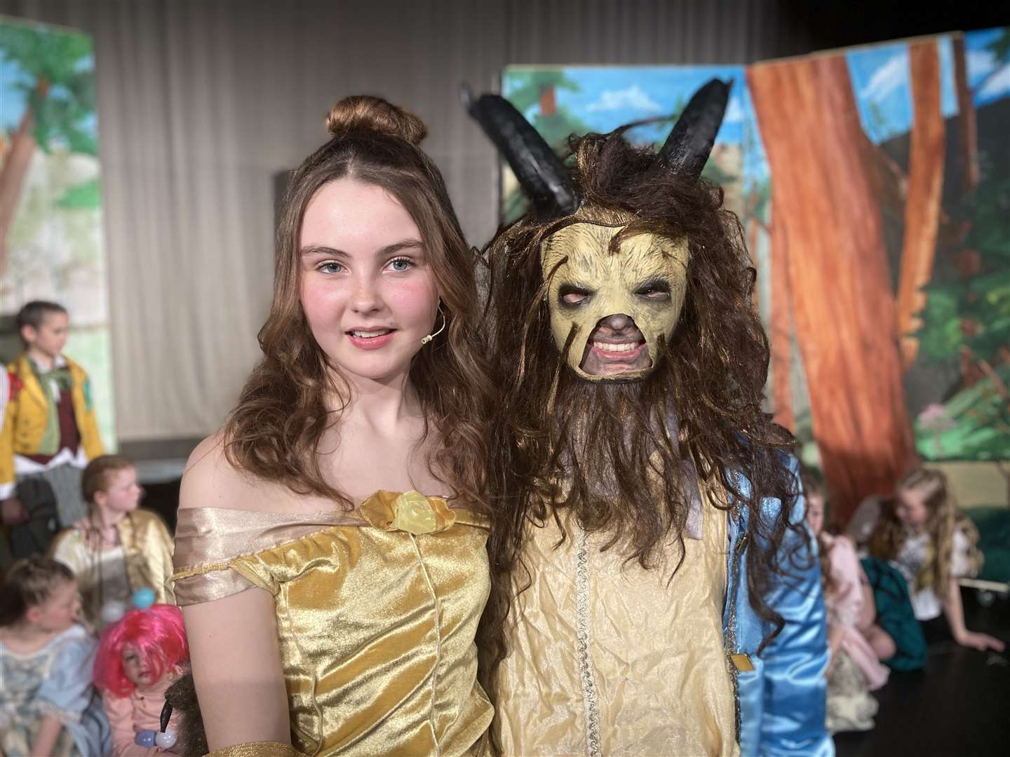 Poppy Webb starred as Belle and Abi Hook as the Beast