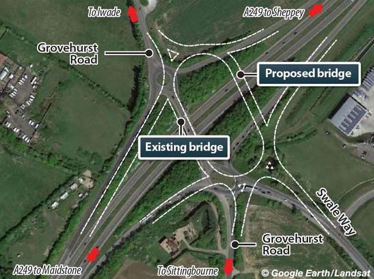 What the new Grovehurst roundabout on the A249 will look like. Picture: KM Graphics