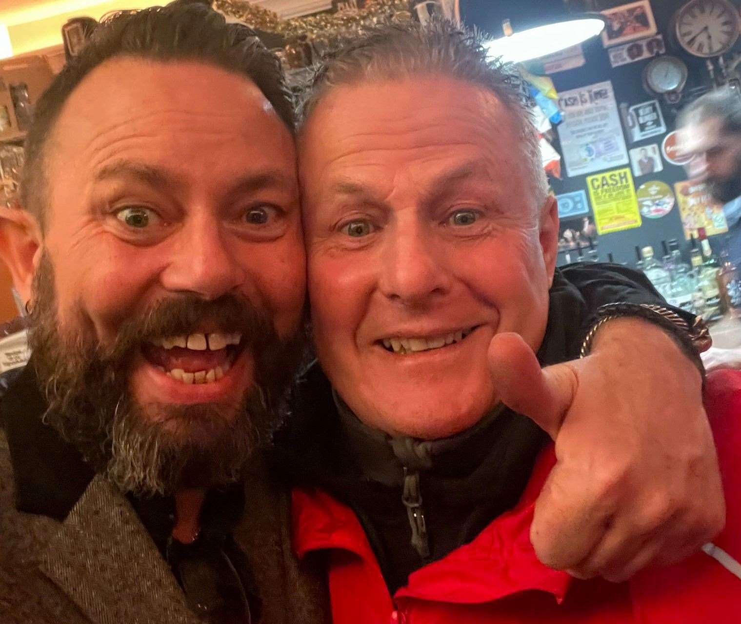 Broadstairs postman Ralph Lowdon with Andy Smith, landlord of The Royston, Broadstairs. Picture: The Royston