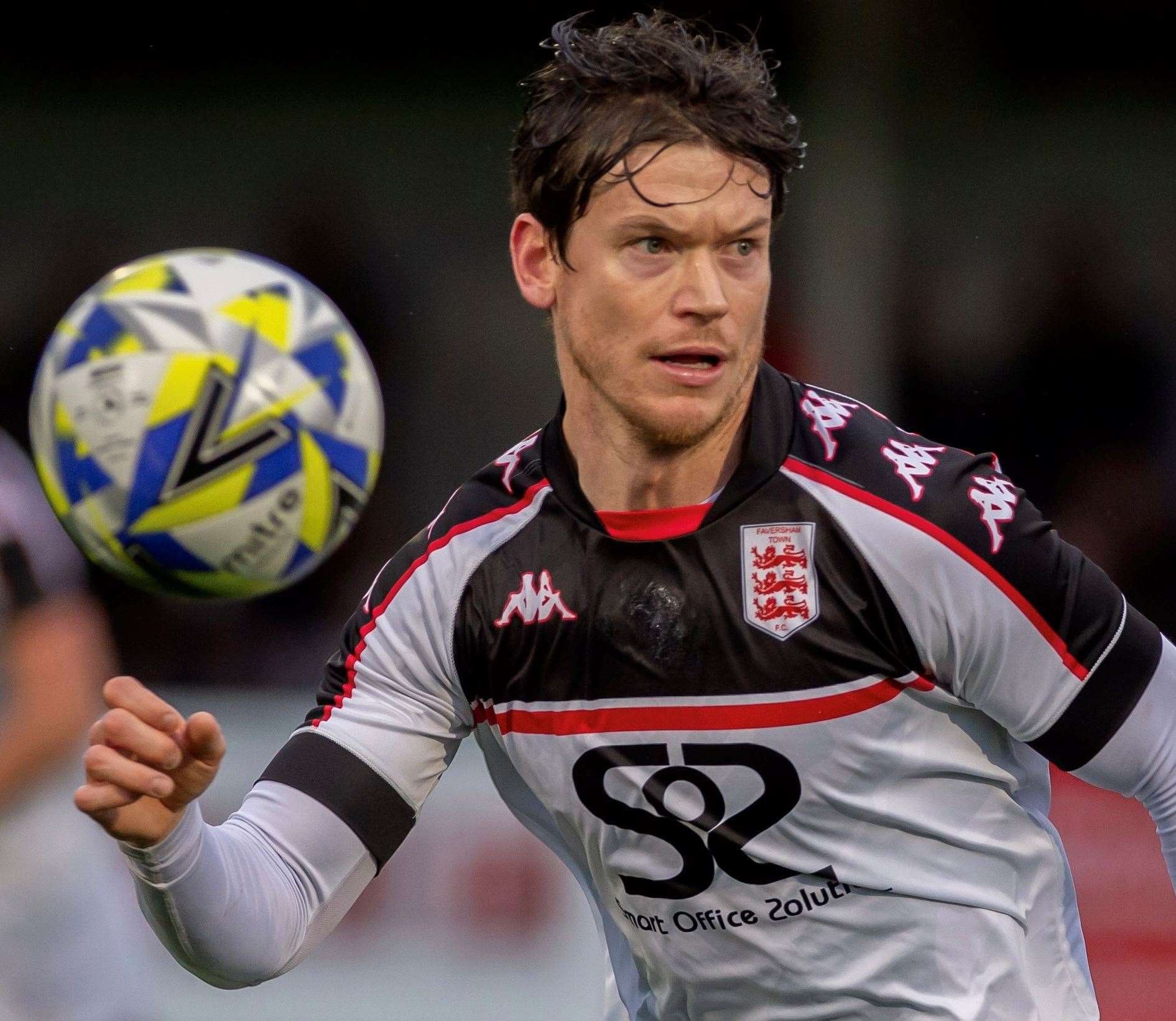 Faversham’s Billy Bingham – was on target in their 3-2 victory at Erith Town. Picture: Ian Scammell