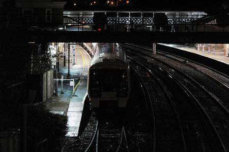 A man in his 20s was hit by this train, which remained on the platform at Gravesend station into the evening on Sunday, December 16