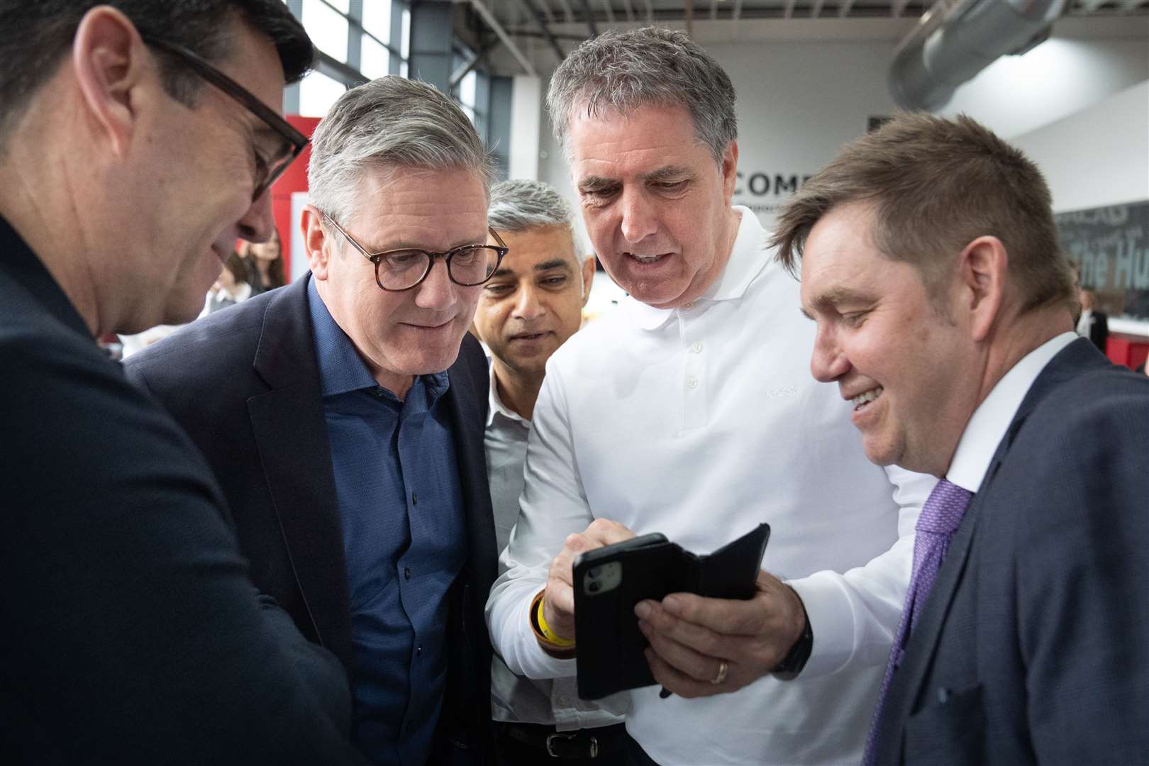 Andy Burnham, Sir Keir Starmer, Sadiq Khan, Steve Rotheram and Nik Johnson during a meeting with Labour’s newly expanded team of mayors (Stefan Rousseau/PA)