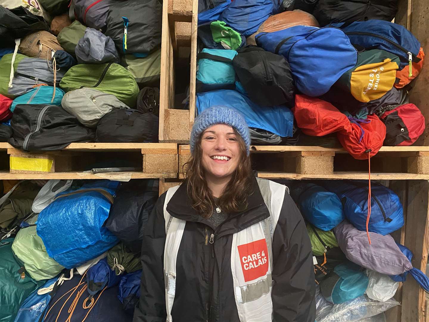 Imogen Hardman, operations co-ordinator for Care4 Calais at the camp in France (Care4Calais/PA)